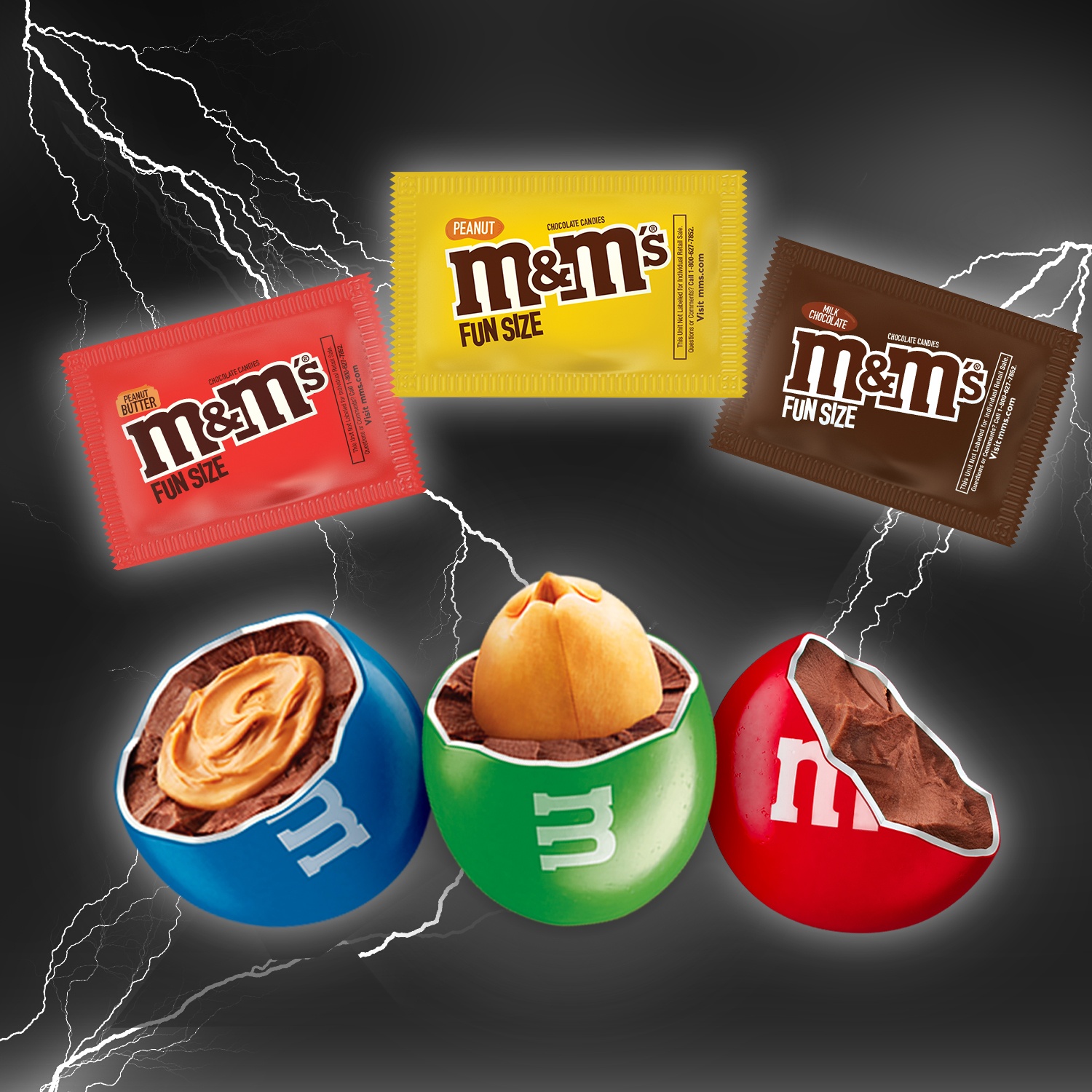 M&M'S Milk Chocolate Peanut And Peanut Butter Fun Size Assortment Halloween  Candy - 9.9 Oz