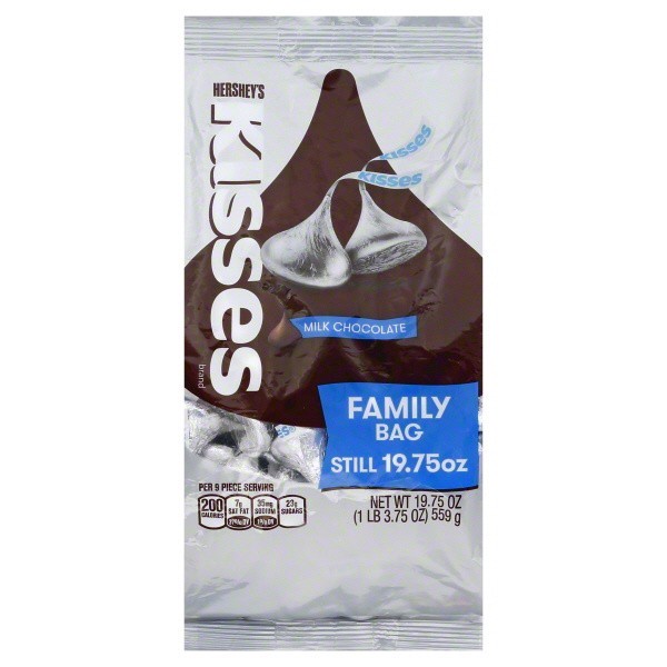 slide 1 of 6, Hershey's Kisses Milk Chocolate Family Bag, 19.75 oz