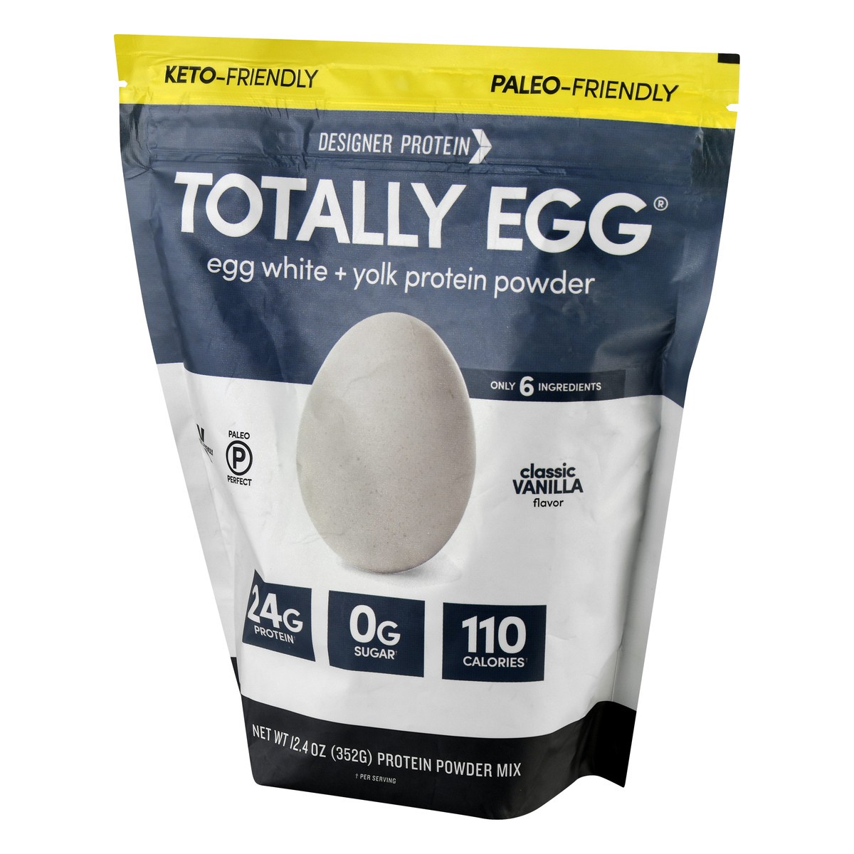 slide 3 of 13, Totally Egg Classic Vanilla Flavor Egg White + Yolk Protein Powder 12.4 oz, 12.4 oz