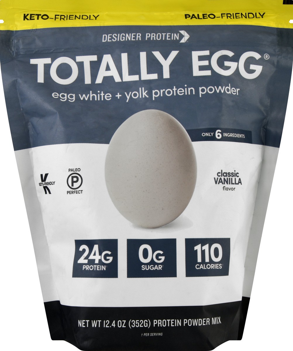 slide 1 of 13, Totally Egg Classic Vanilla Flavor Egg White + Yolk Protein Powder 12.4 oz, 12.4 oz