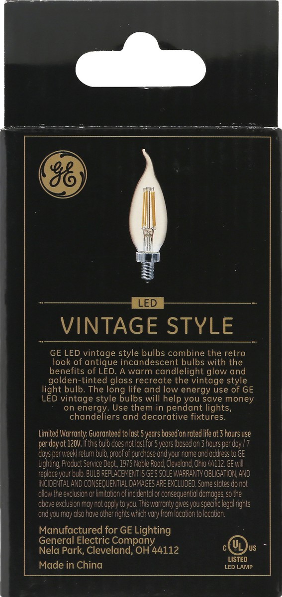 slide 8 of 11, GE LED Vintage Style 4 Watts Amber Glass Light Bulb 2 ea, 2 ct