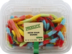 Produce Neon Sour Worms - 12 oz