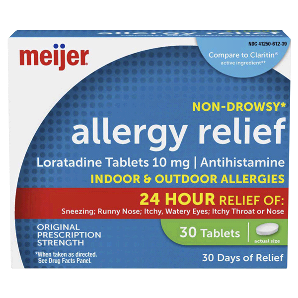 slide 1 of 1, Meijer Allergy Relief Loratadine Tablets, Antihistamine, 10 mg, 40 ct