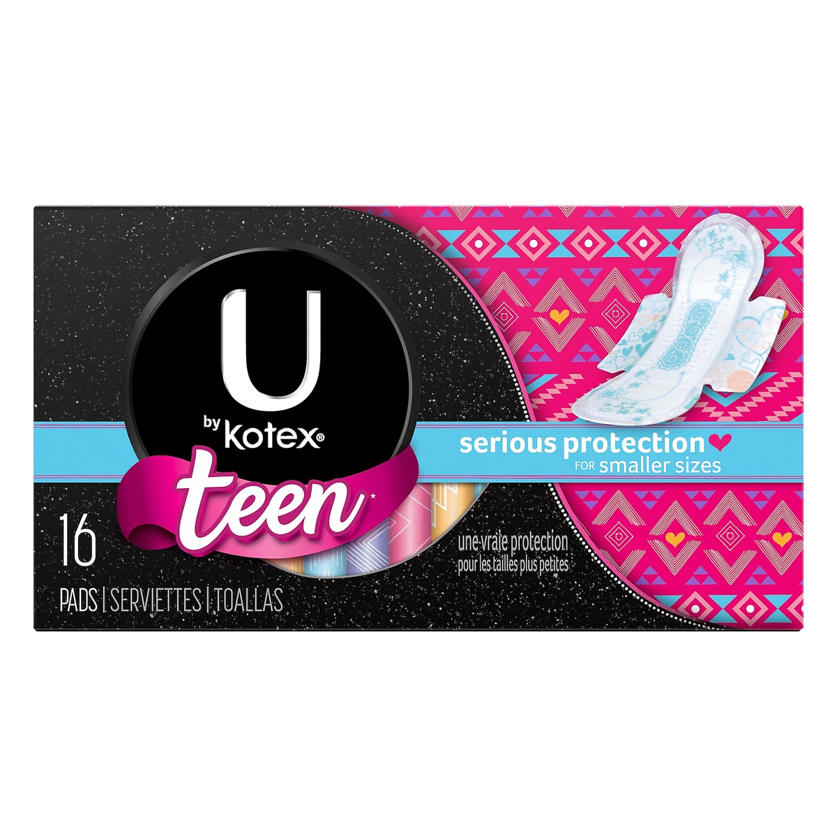 slide 1 of 3, Kotex Tween Unsented Pads, 16 ct