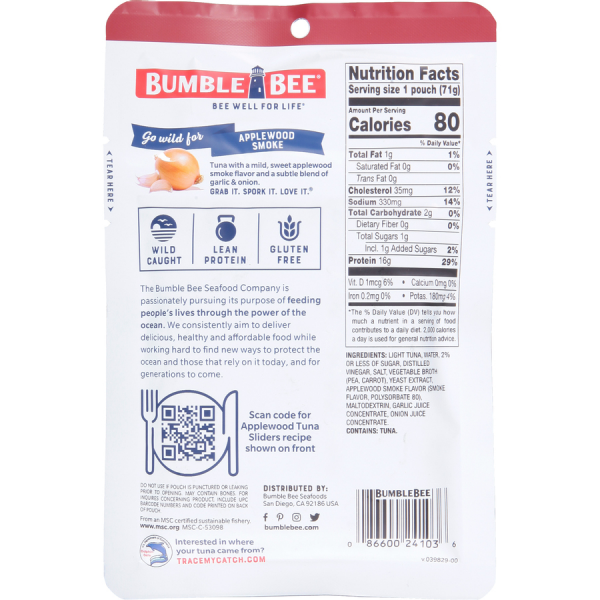 slide 4 of 4, Bumble Bee Applewood Smoked Tuna, 2.5 oz