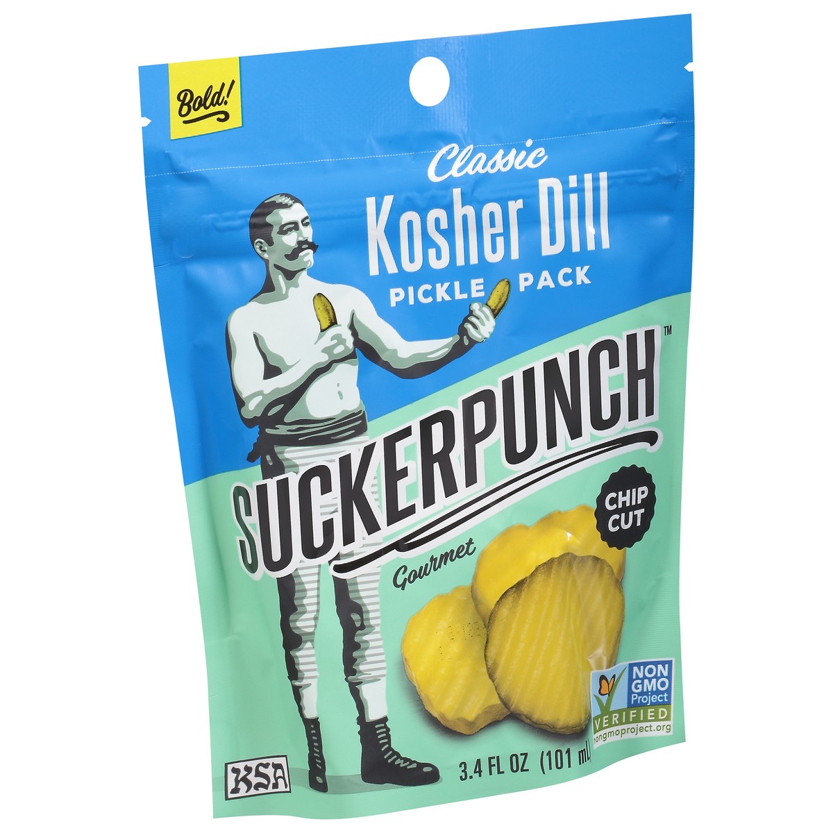 slide 2 of 9, SuckerPunch Gourmet Kosher Dill Chip Cut Pack Classic Pickles 3.4 fl oz, 3.4 oz