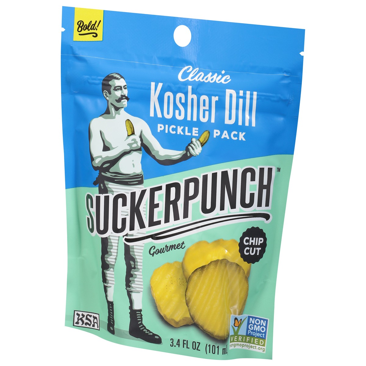 slide 9 of 9, SuckerPunch Gourmet Kosher Dill Chip Cut Pack Classic Pickles 3.4 fl oz, 3.4 oz