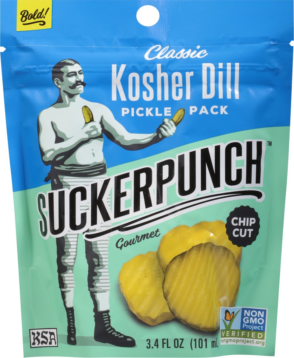 slide 8 of 9, SuckerPunch Gourmet Kosher Dill Chip Cut Pack Classic Pickles 3.4 fl oz, 3.4 oz