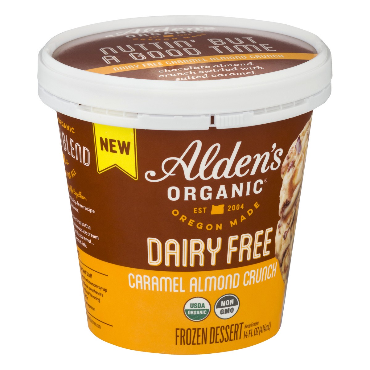 slide 11 of 11, Alden's Organic Dairy Free Caramel Almond Crunch, 14 oz