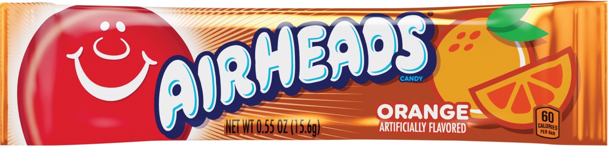 slide 3 of 3, Airheads Orange Flavor Individually Wrapped Full Size Candy Bar,.55 ounce, 0.55 oz