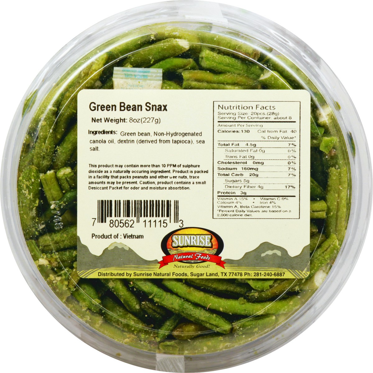 slide 10 of 10, Sunrise Natural Foods Green Bean Snax 8 oz, 8 oz