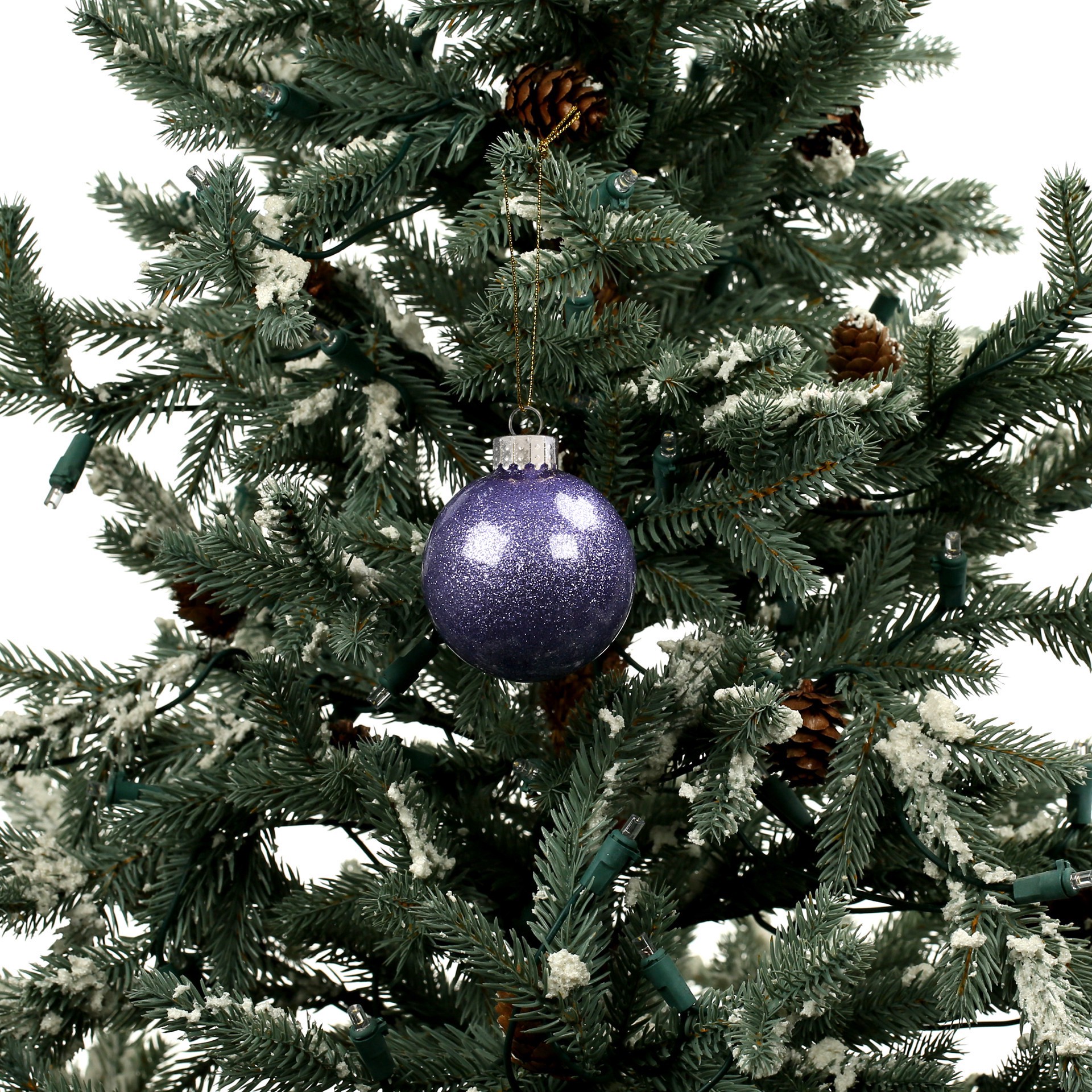 slide 3 of 3, 6 Pack 2.5" Lilac Glitter Glass Ball Ornaments By Ashland, 6 ct
