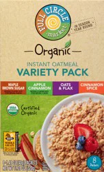 Full Circle Market Organic Variety Pack Instant Oatmeal 8 ea