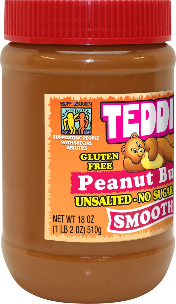 slide 6 of 11, Teddie Regular Peanut Butter Smooth No Salt No Sugar Added, 18 oz