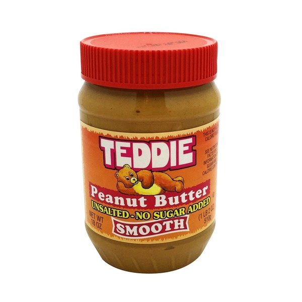 slide 1 of 2, Teddie No Salt Peanutbutter, 18 oz