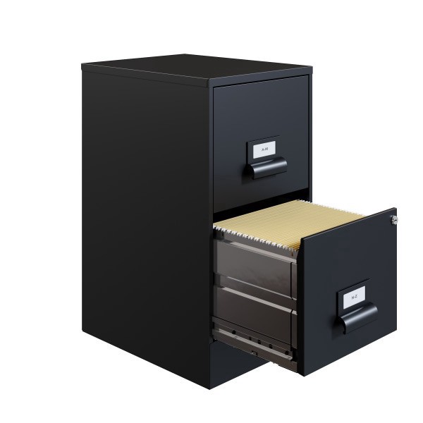 slide 2 of 5, Realspace 18 in 2-Drawer Metal Vertical File Cabinet - Black, 1 ct