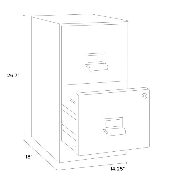 slide 4 of 5, Realspace 18 in 2-Drawer Metal Vertical File Cabinet - Black, 1 ct