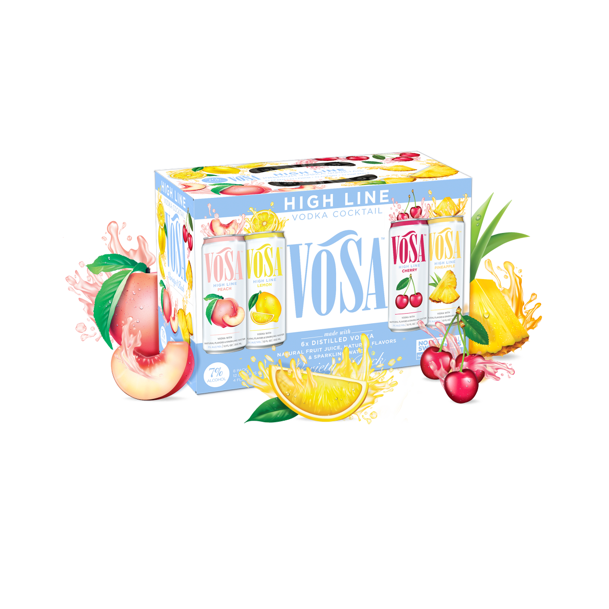 slide 1 of 1, Vosa High Line Assorted Vodka Cocktail Variety Pack 8 - 12 oz Cans, 8 ct, 355 ml