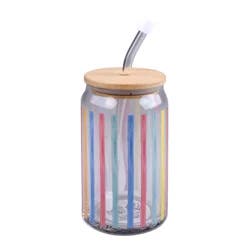 Meijer Corporate Seasonal Summer Glass Tumbler 15oz Multi