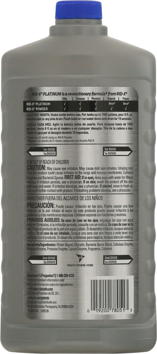 slide 10 of 13, RID-X Platinum Liquid Septic System Maintenance 24 fl oz, 24 fl oz