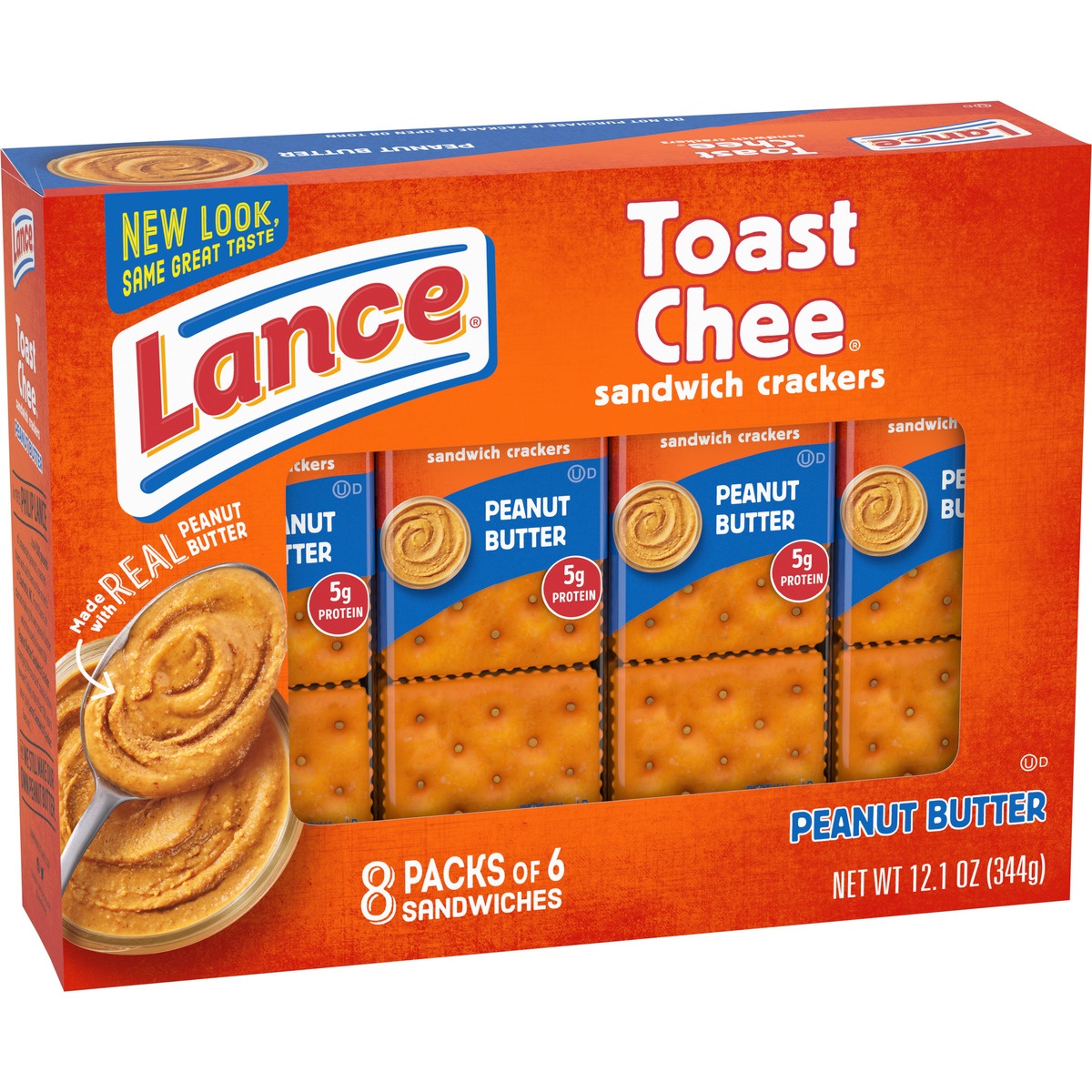 slide 2 of 11, Lance ToastChee Peanut Butter Sandwich Crackers, 8 ct