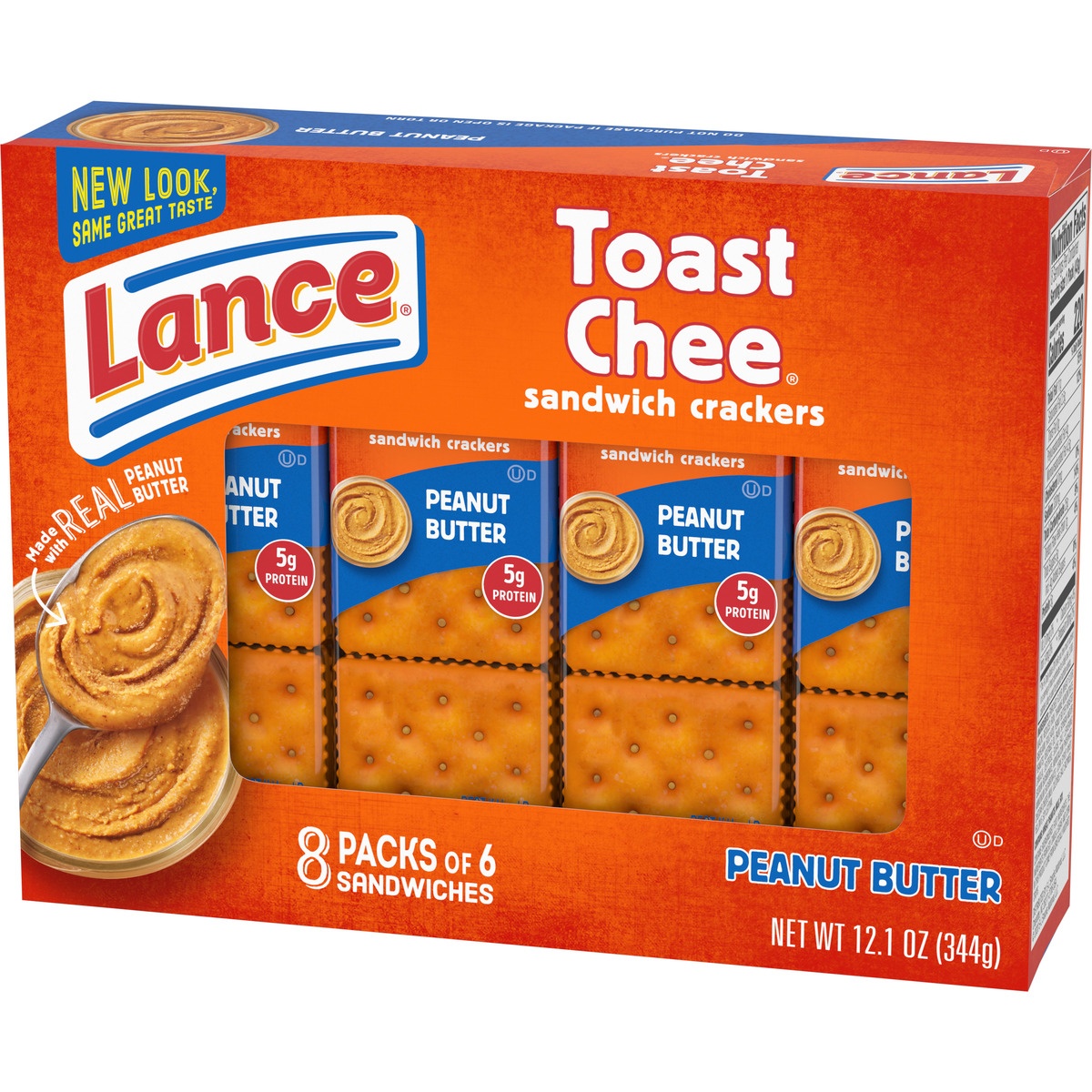 slide 3 of 11, Lance ToastChee Peanut Butter Sandwich Crackers, 8 ct
