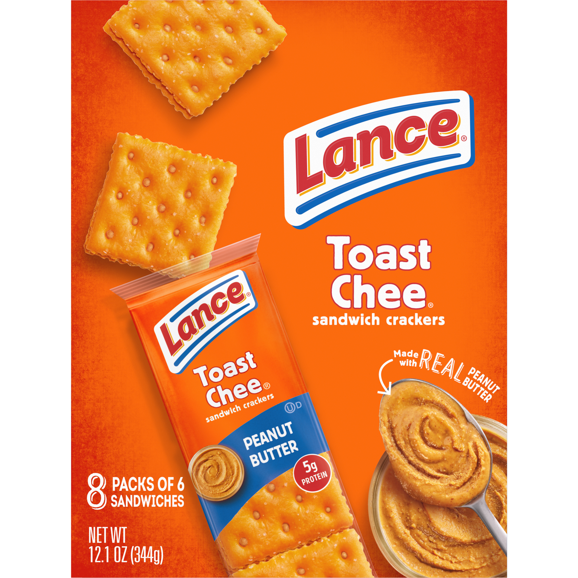slide 2 of 5, Lance ToastChee Peanut Butter Sandwich Crackers, 12.100 oz