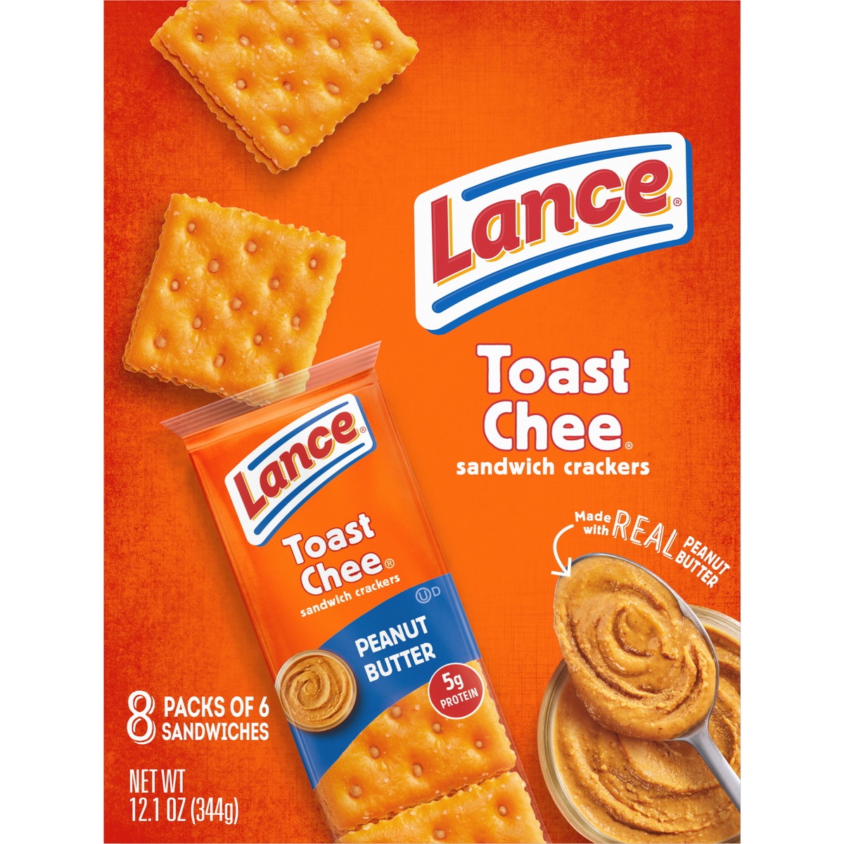 slide 10 of 11, Lance ToastChee Peanut Butter Sandwich Crackers, 8 ct