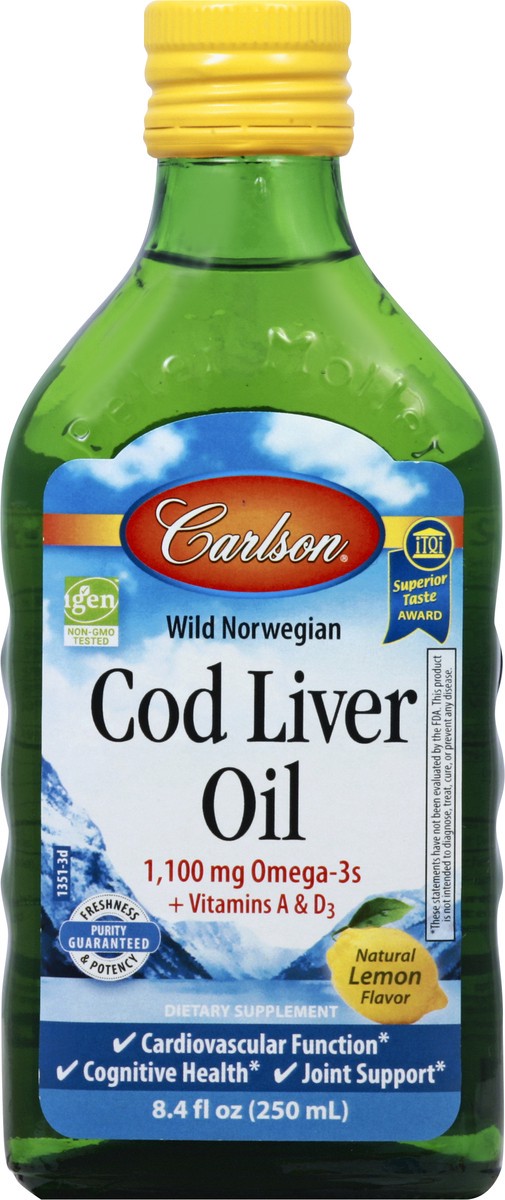 slide 5 of 12, Carlson Wild Norwegian Cod Liver Oil, 8.4 fl oz