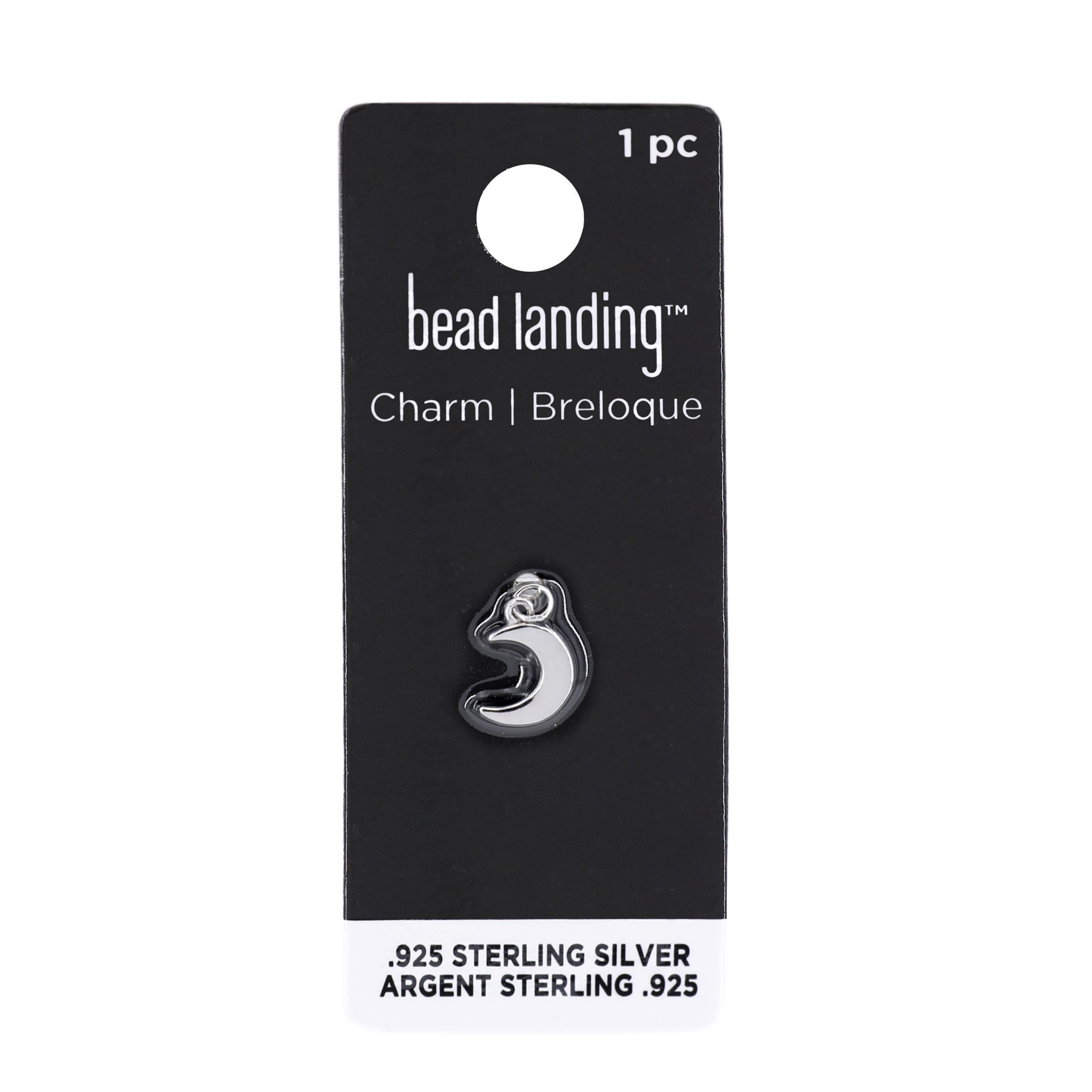 slide 4 of 7, Sterling Silver Moon Icon Charm By Bead Landing, 0.39 in x 0.29 in x 0.09 in