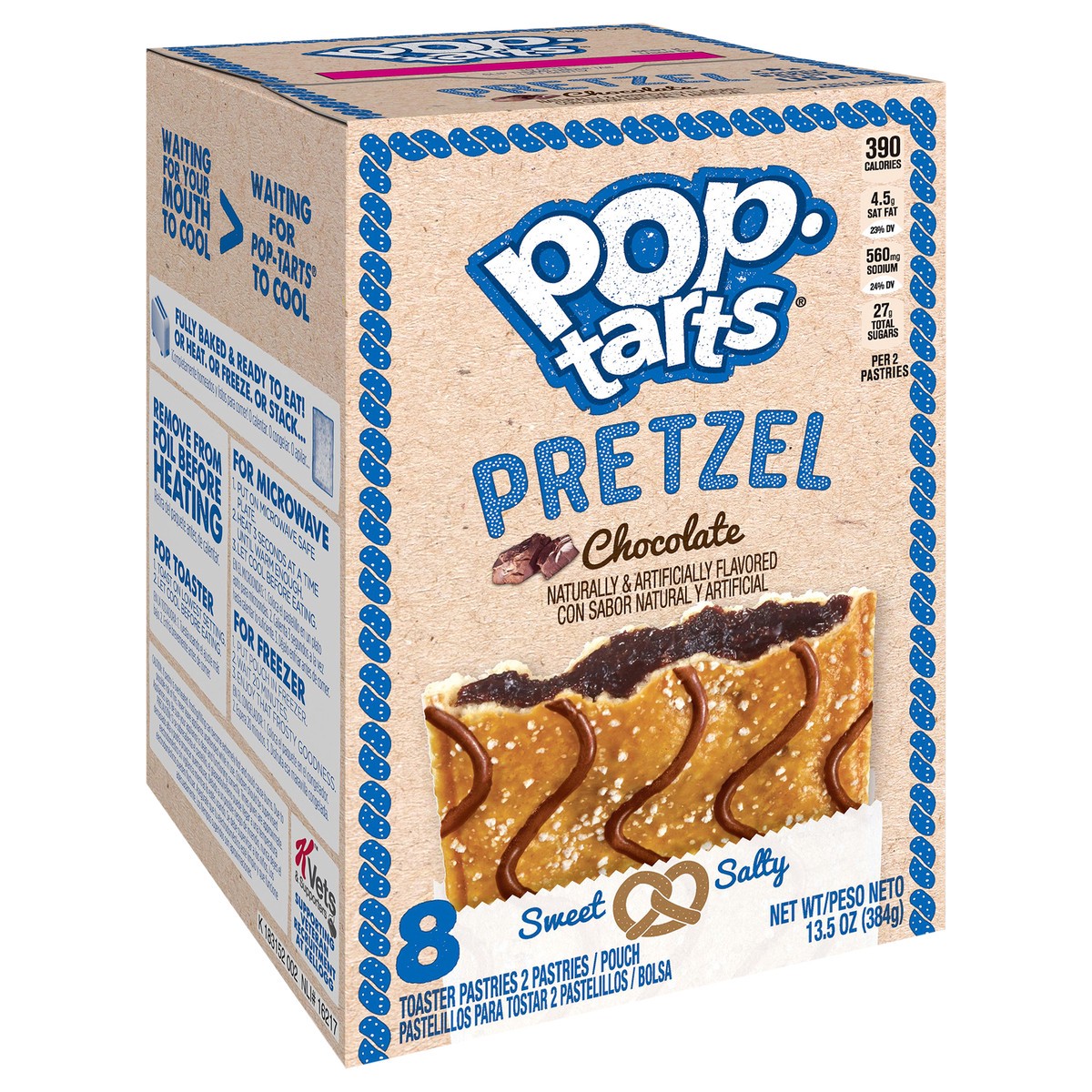 slide 2 of 10, Pop-Tarts Pretzel Breakfast Toaster Pastries Chocolate, 13.5 oz, 4 Count, 13.5 oz