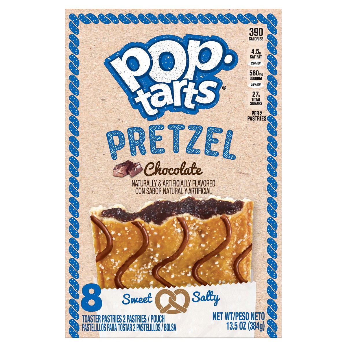 slide 10 of 10, Pop-Tarts Pretzel Breakfast Toaster Pastries Chocolate, 13.5 oz, 4 Count, 13.5 oz