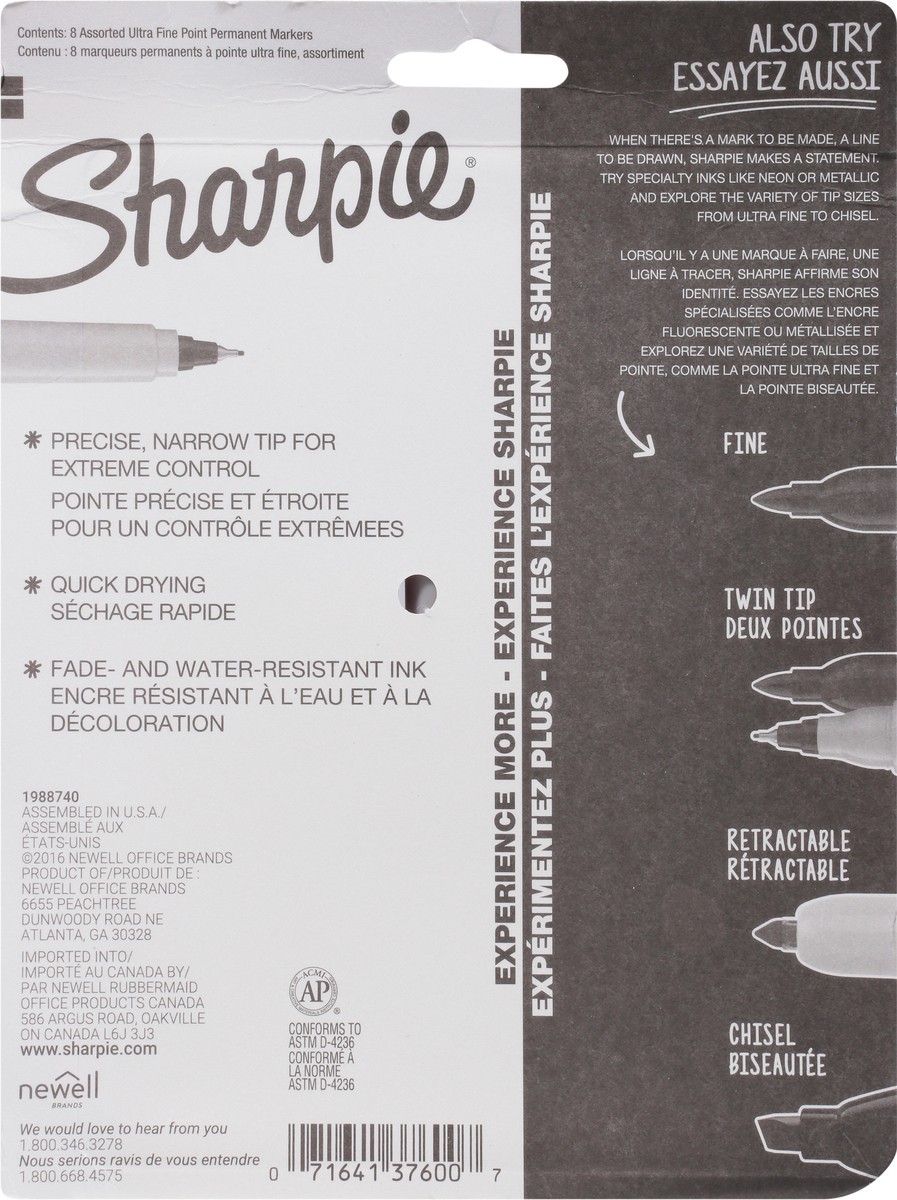 slide 7 of 9, Sharpie Ultra Fine Permanent Marker 8 ea, 8 ct