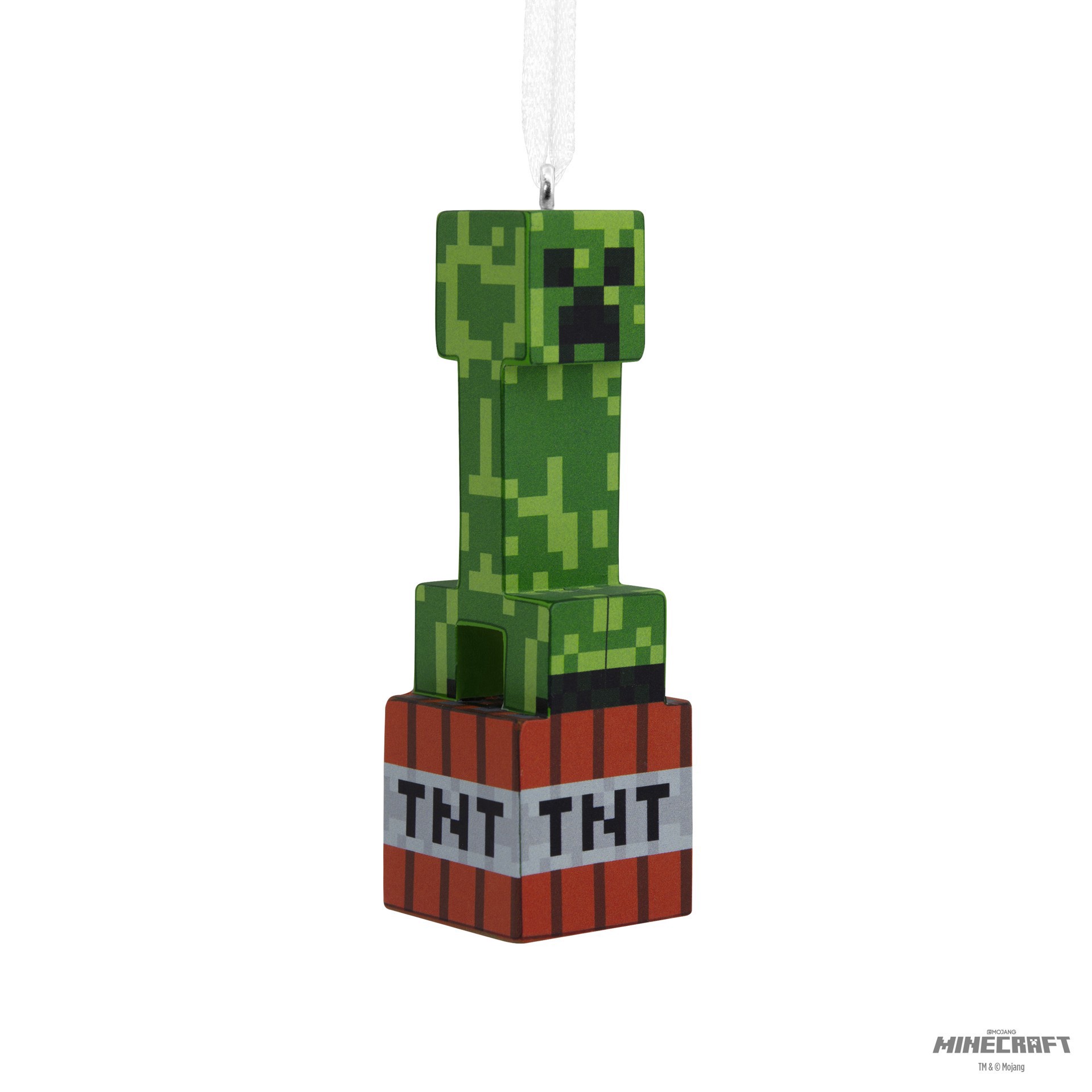 slide 2 of 5, Hallmark Minecraft 3.5" Creeper On Tnt Christmas Ornament, 