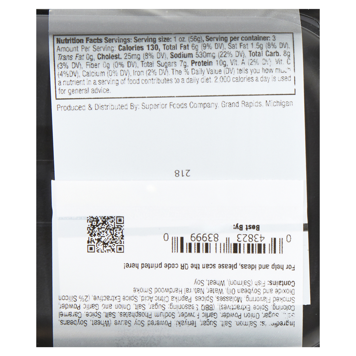 slide 3 of 5, Super Select Teriyaki & Honey Smoked Salmon Jerky. 3Oz, 3 oz