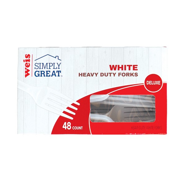 slide 1 of 1, Weis Quality Forks Heavy Duty Cutlery, 48 ct