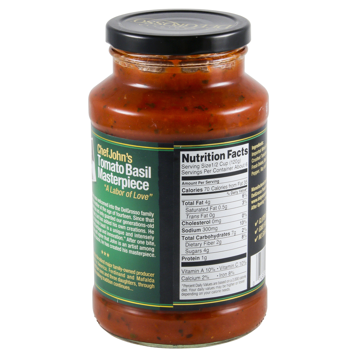 slide 3 of 4, DelGrosso Chef John's Tomato Basil Sauce 26 oz, 26 oz