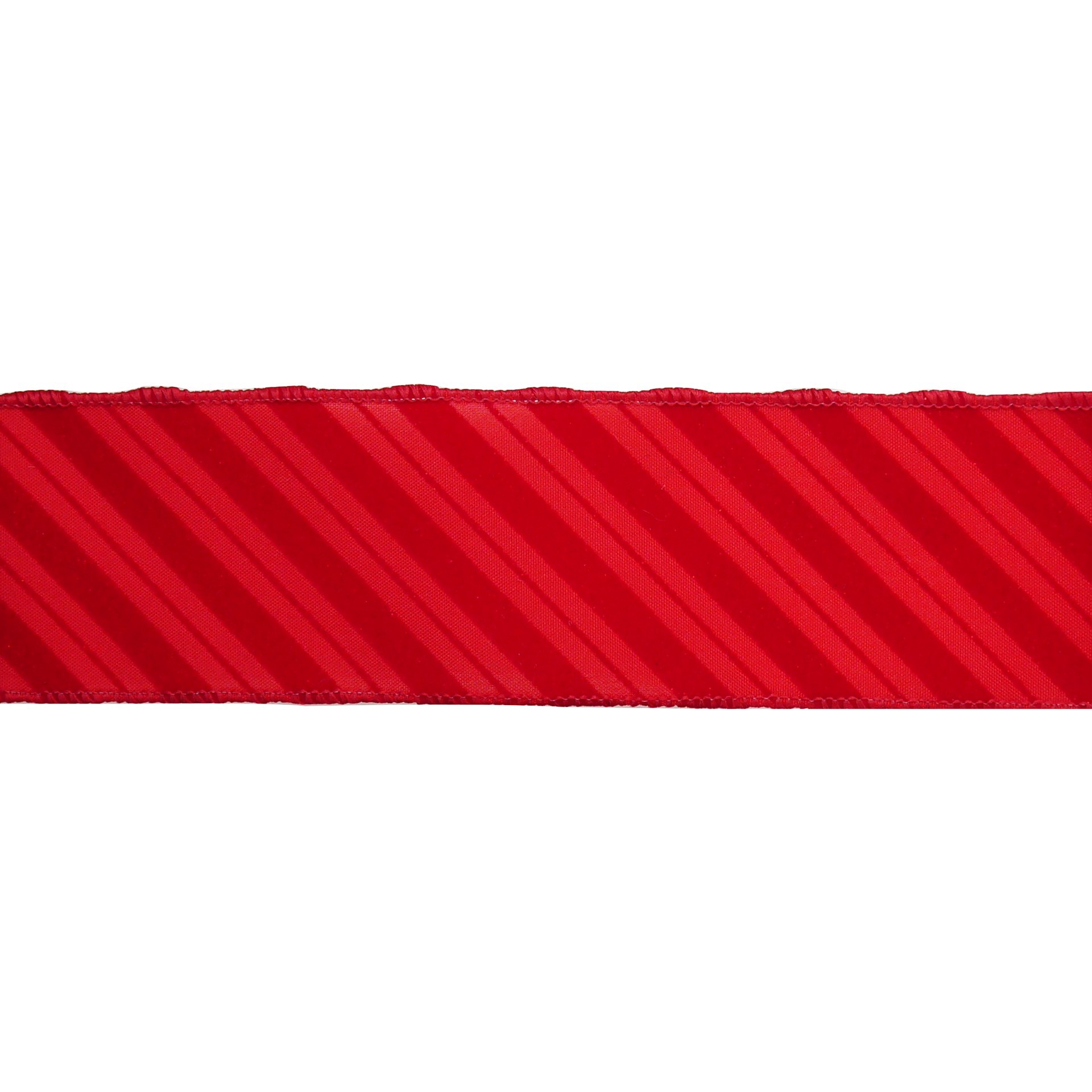 slide 2 of 3, 2.5" X 20ft. Red Diagonal Stripes Wired Ribbon By Celebrate It, 2.5 in x 20 ft