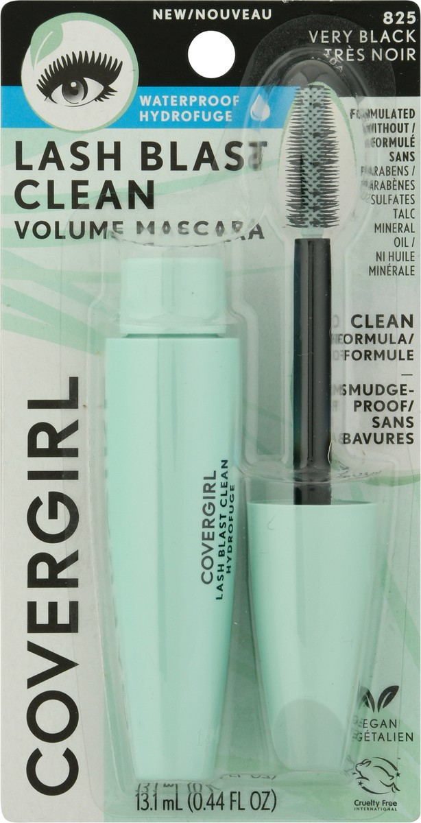 slide 7 of 10, Covergirl Lash Blast Clean Waterproof Mascara, Very Black, 18 fl oz