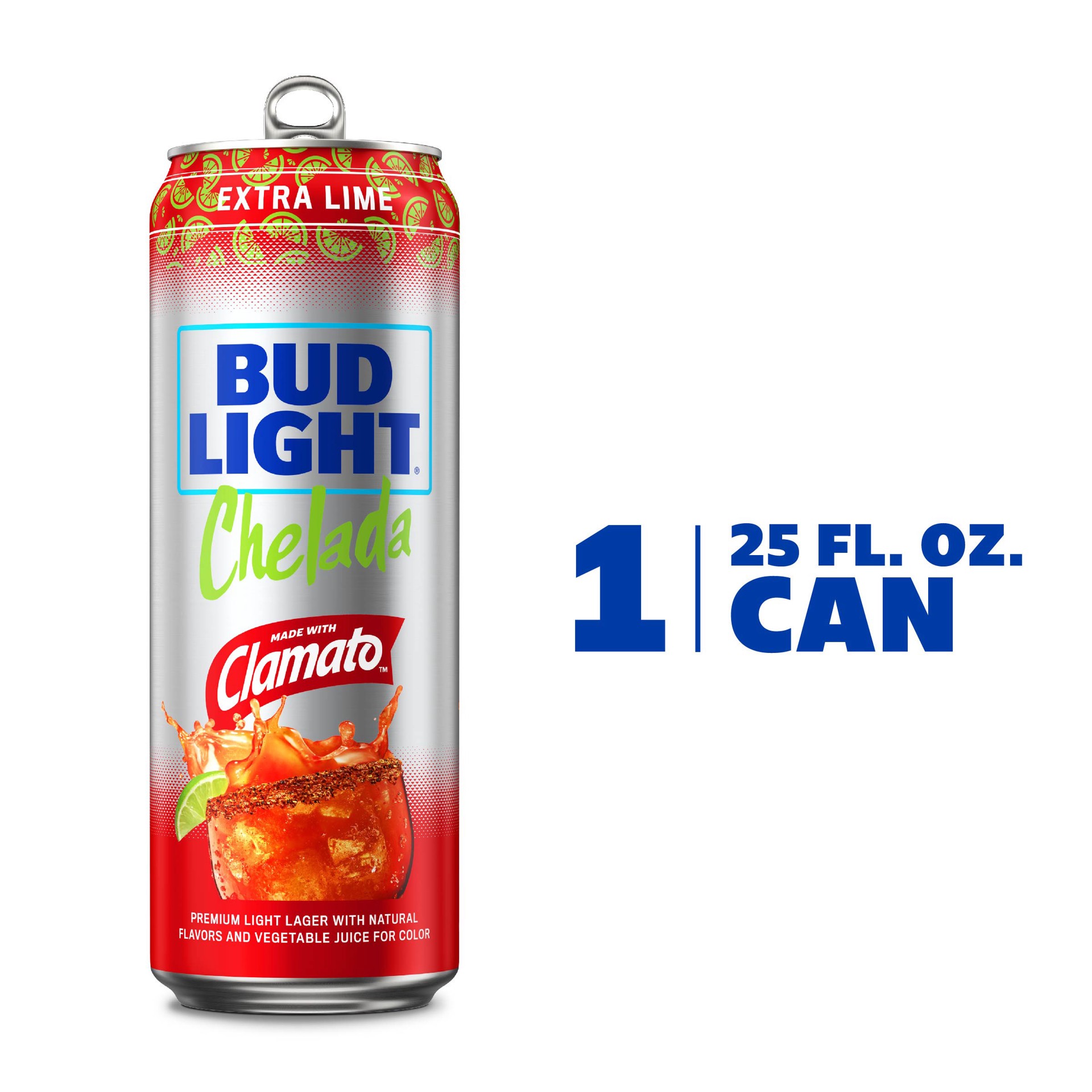 slide 2 of 2, Bud Light Extra Lime Chelada 25 fl oz Tall Can, 25 fl oz