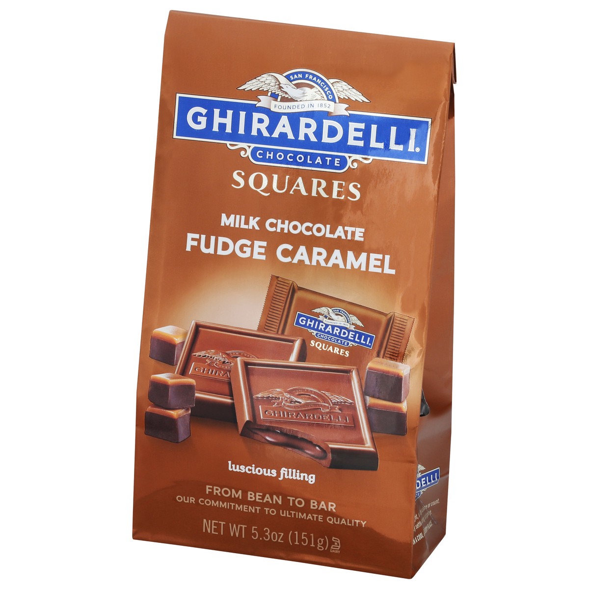 slide 3 of 9, Ghirardelli Fudge Caramel Milk Chocolate Squares 5.3 oz, 5.3 oz