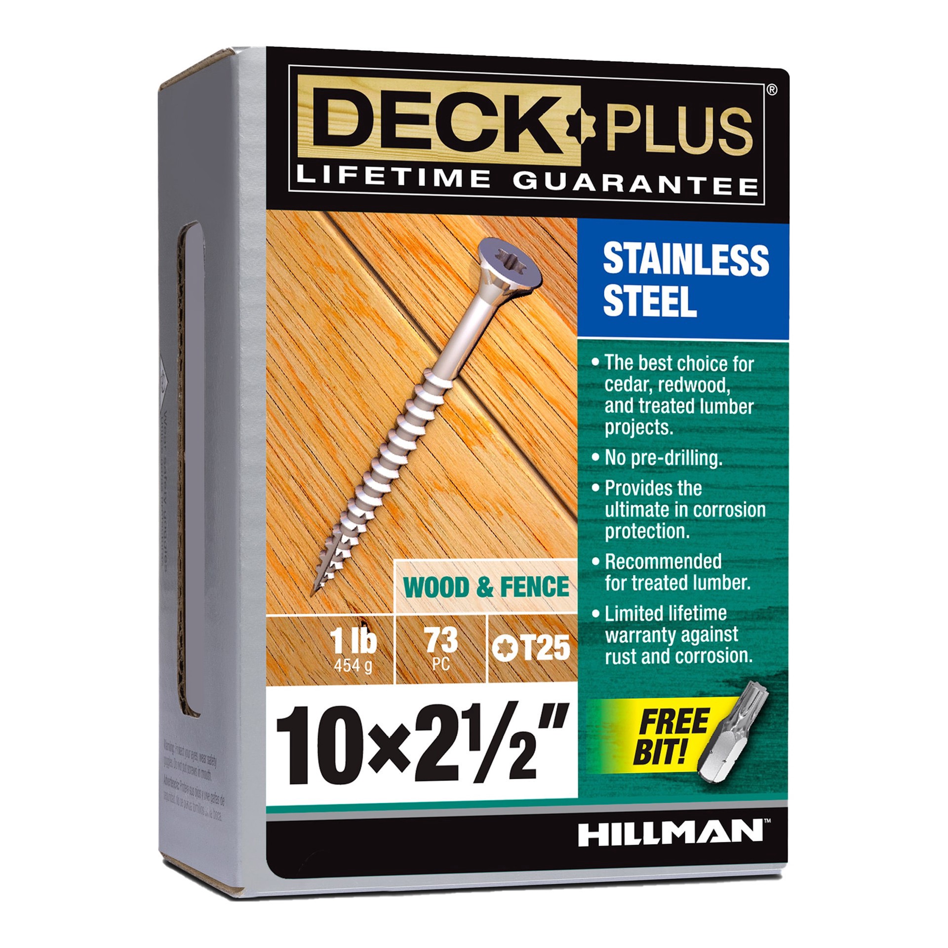 slide 1 of 6, Deck Plus #10 x 2-1/2-in Wood To Wood Deck Screws (73-Per Box), 1 ct
