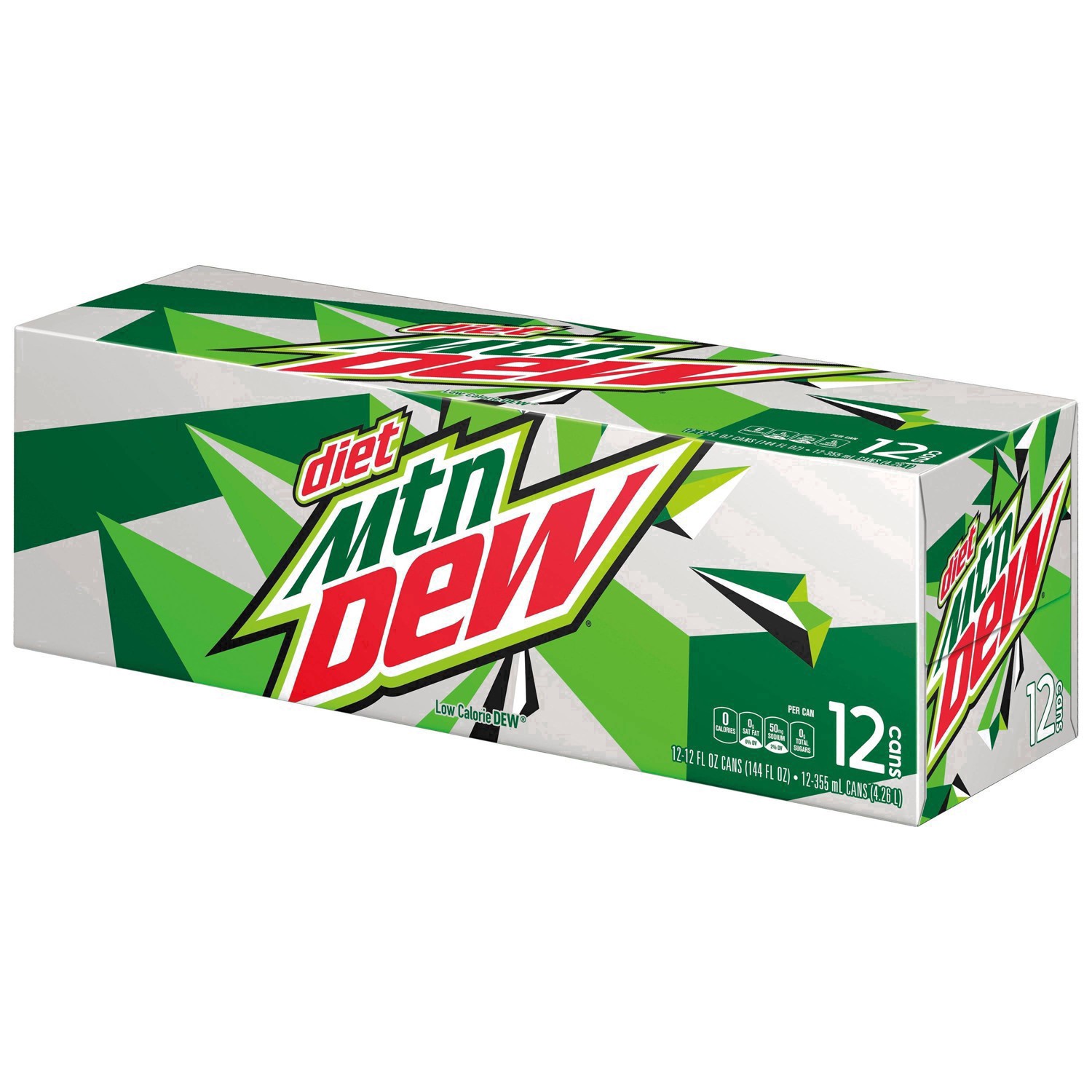 slide 10 of 26, Diet Mountain Dew Zero Sugar Soda Cans, 12 ct; 12 oz