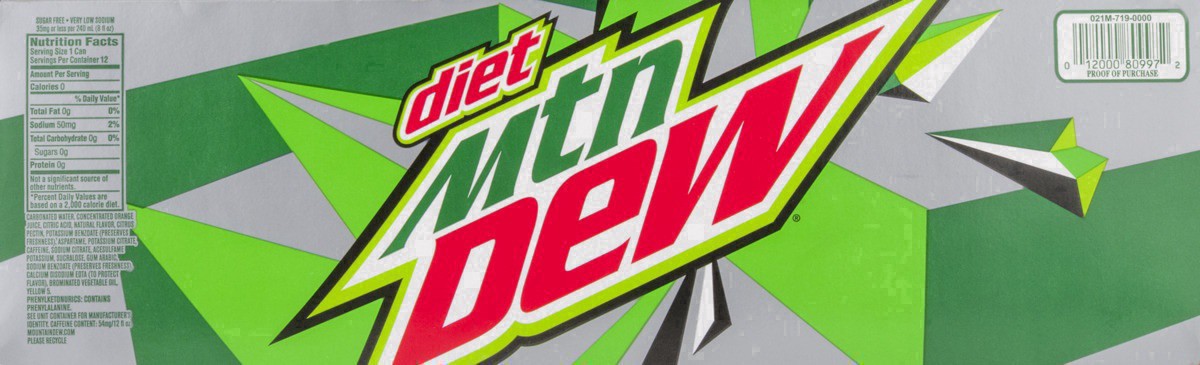slide 21 of 26, Diet Mountain Dew Zero Sugar Soda Cans, 12 ct; 12 oz