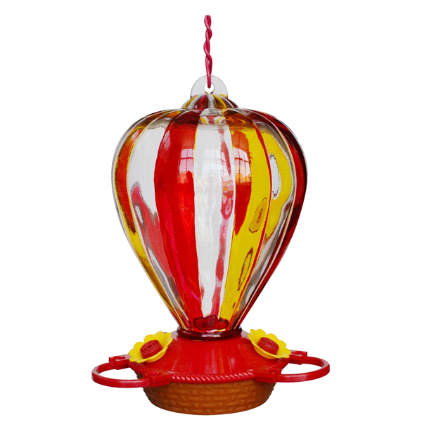 slide 1 of 1, Meijer Hand Painted Glass Hummingbird Feeder Capacity, 32 oz