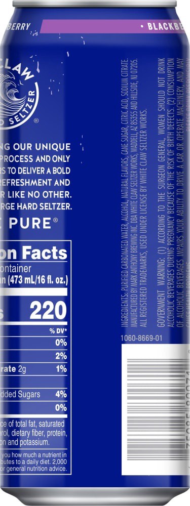 slide 2 of 4, White Claw Surge Blackbry 16Oz, 1 ct