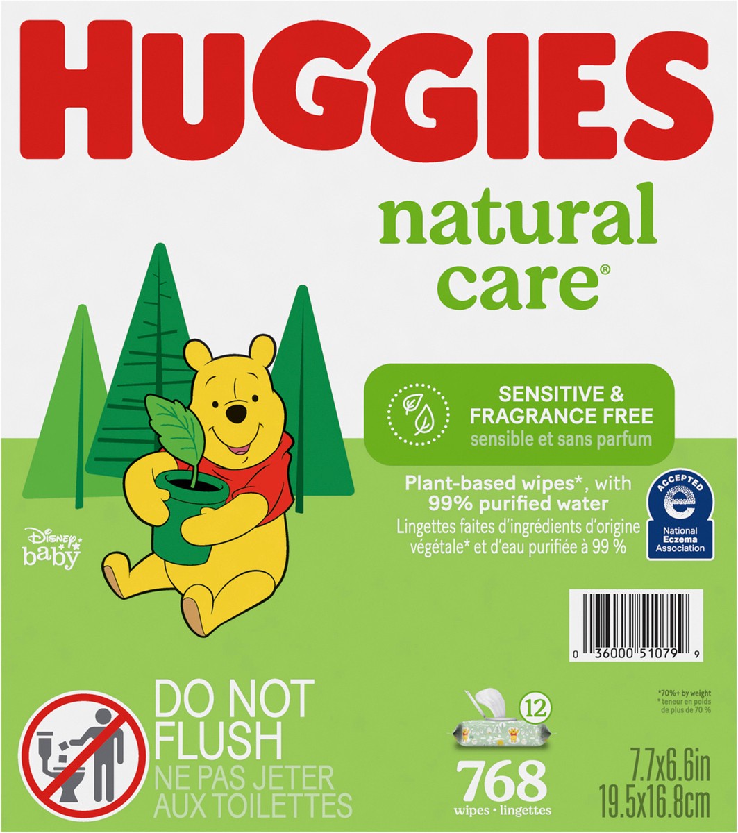slide 9 of 9, Huggies Natural Care Sensitive Baby Wipes, Unscented, 768 ct