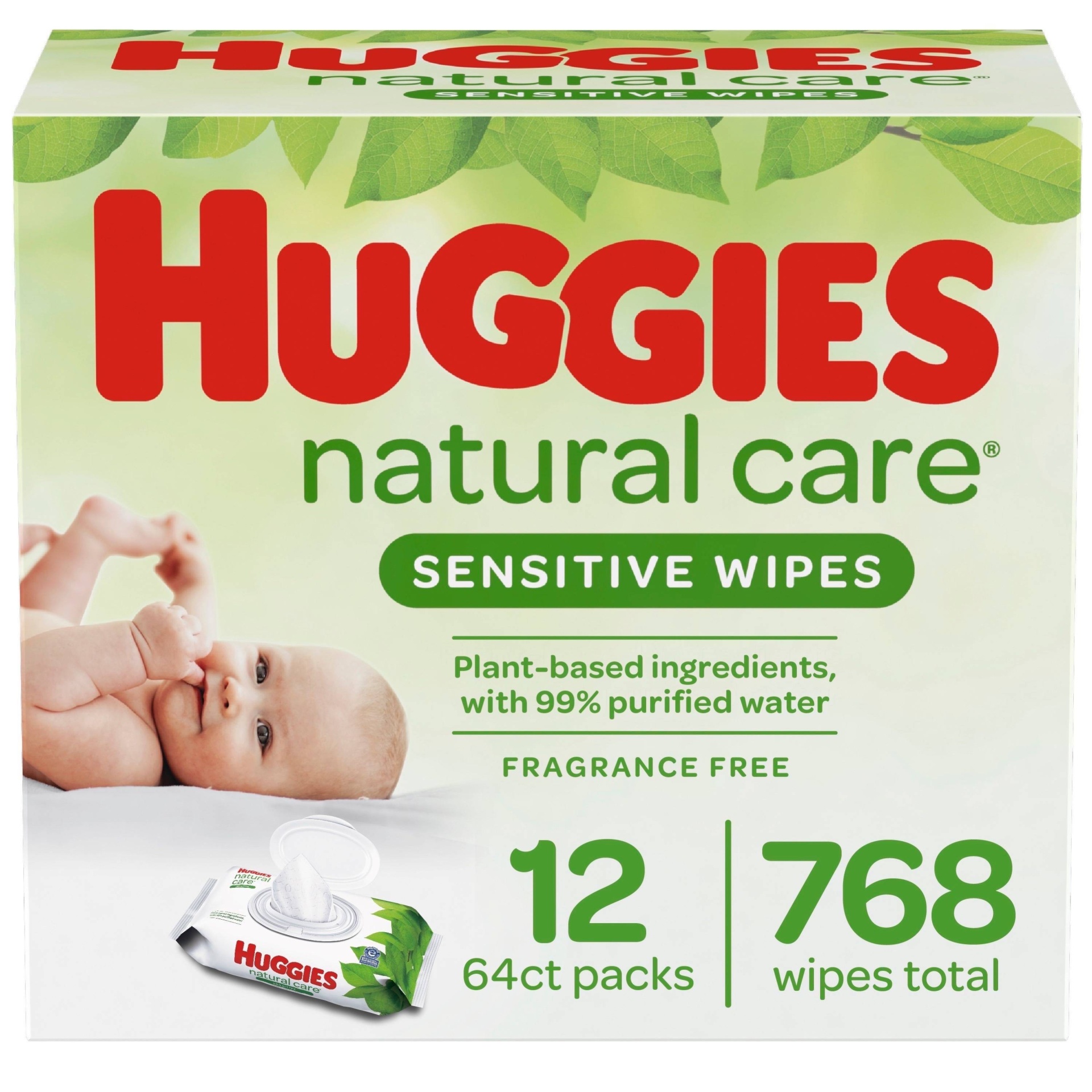 slide 1 of 1, Huggies Natural Care Scented Baby Wipes Soft Pack 12 X, 768 ct