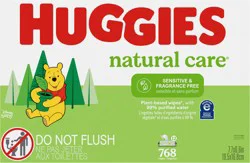 Huggies Natural Care Sensitive Baby Wipes, Unscented, 12 Flip-Top Packs (768 Wipes Total)