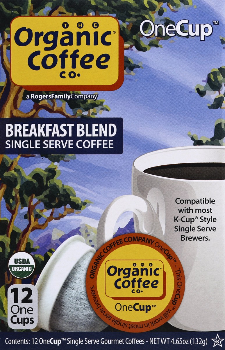 slide 2 of 5, The Organic Coffee Co. Breakfast Blend Coffee 12 Single Serve OneCups, 12 ct